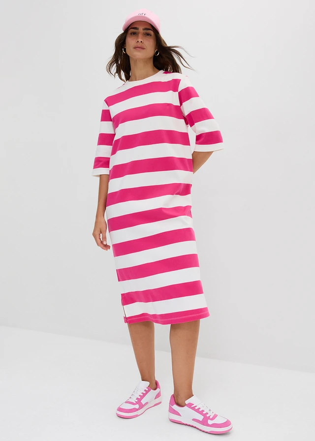 Shirtjurk van stevige interlockstof • pinklady-wolwit gestreept • product-page.page-title-suffix