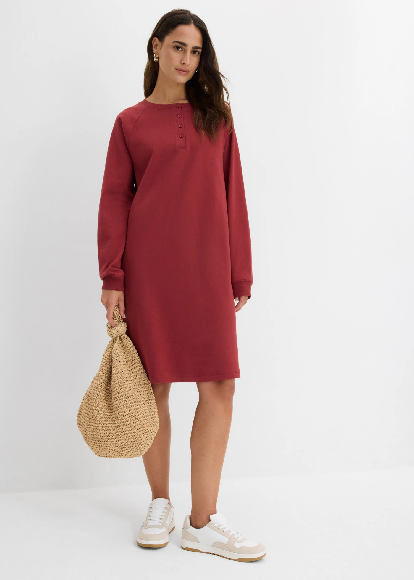 Robe en jersey interlock épais • rouge désert • Boutique bonprix