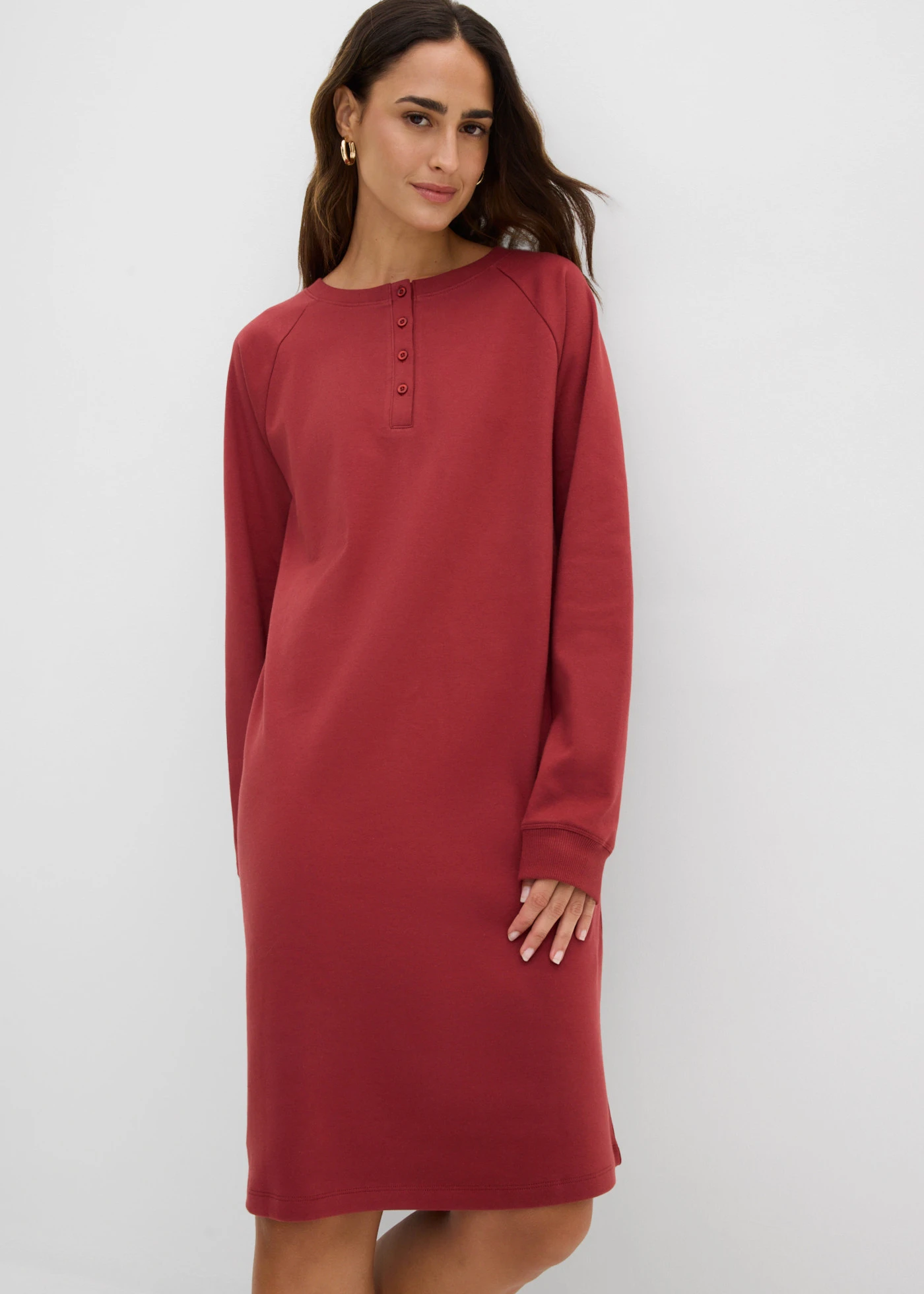 Robe en jersey interlock épais • rouge désert • Boutique bonprix