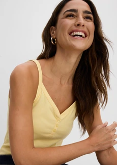 Lot de 2 tops bretelles spaghetti en jersey coton • noir-jaune pastel • Boutique bonprix