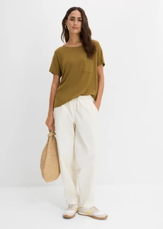 Shirt in een zachte viscosemix, Kleur: natuurgroen