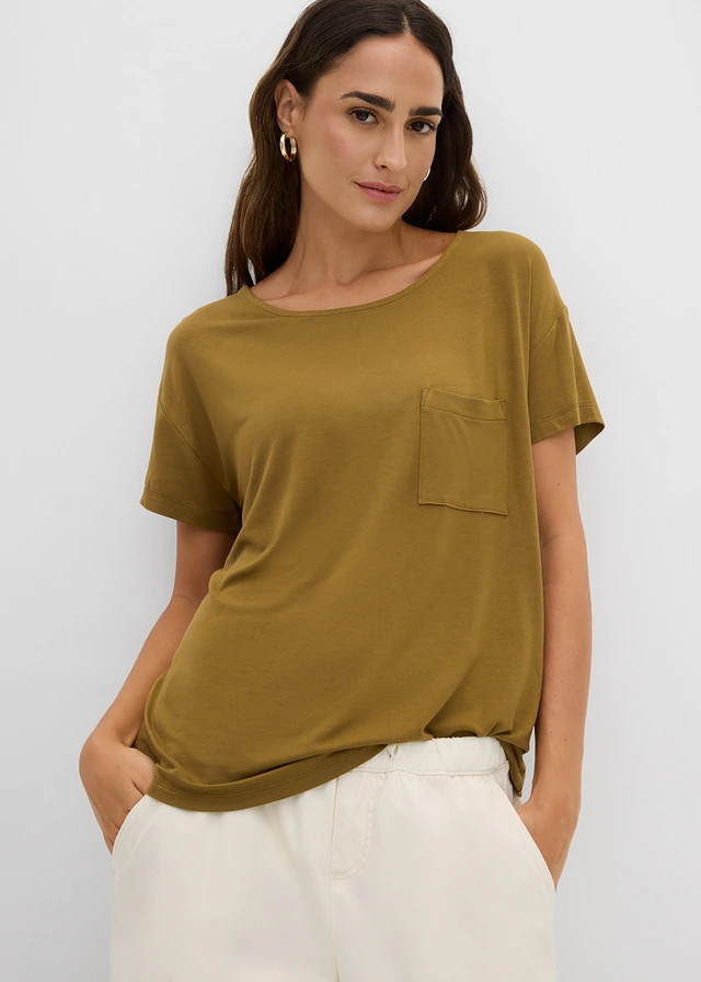 T-shirt doux en viscose extensible • vert nature • product-page.page-title-suffix