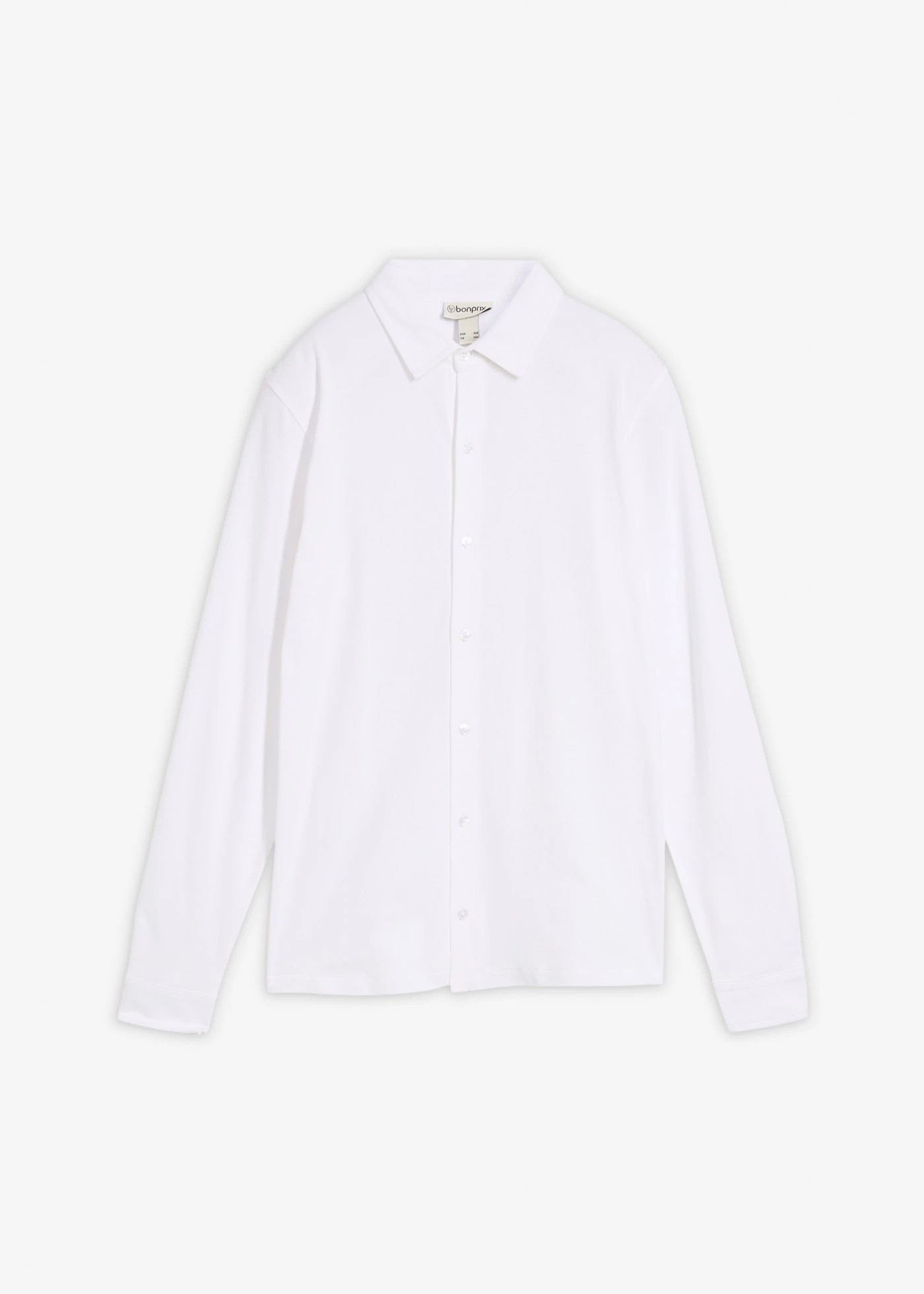Stretch overhemd van katoen-piquè • wit • bonprix online shop