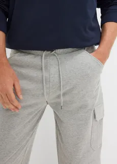 Lange sweat cargo bermuda van katoen, regular fit • lichtgrijs gemêleerd • bonprix online shop