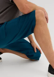 Lange sweat cargo bermuda van katoen, regular fit • blauwpetrol • bonprix online shop