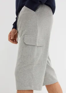 Lange sweat cargo bermuda van katoen, regular fit • lichtgrijs gemêleerd • bonprix online shop