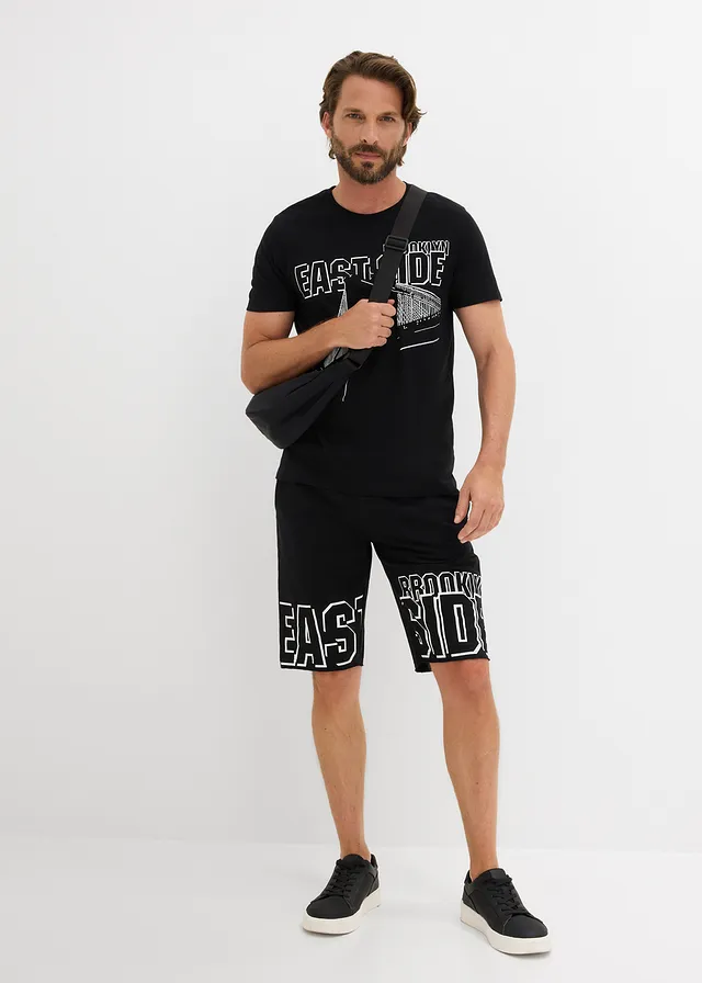 T-shirt van puur biologisch katoen, slim fit, Kleur: zwart