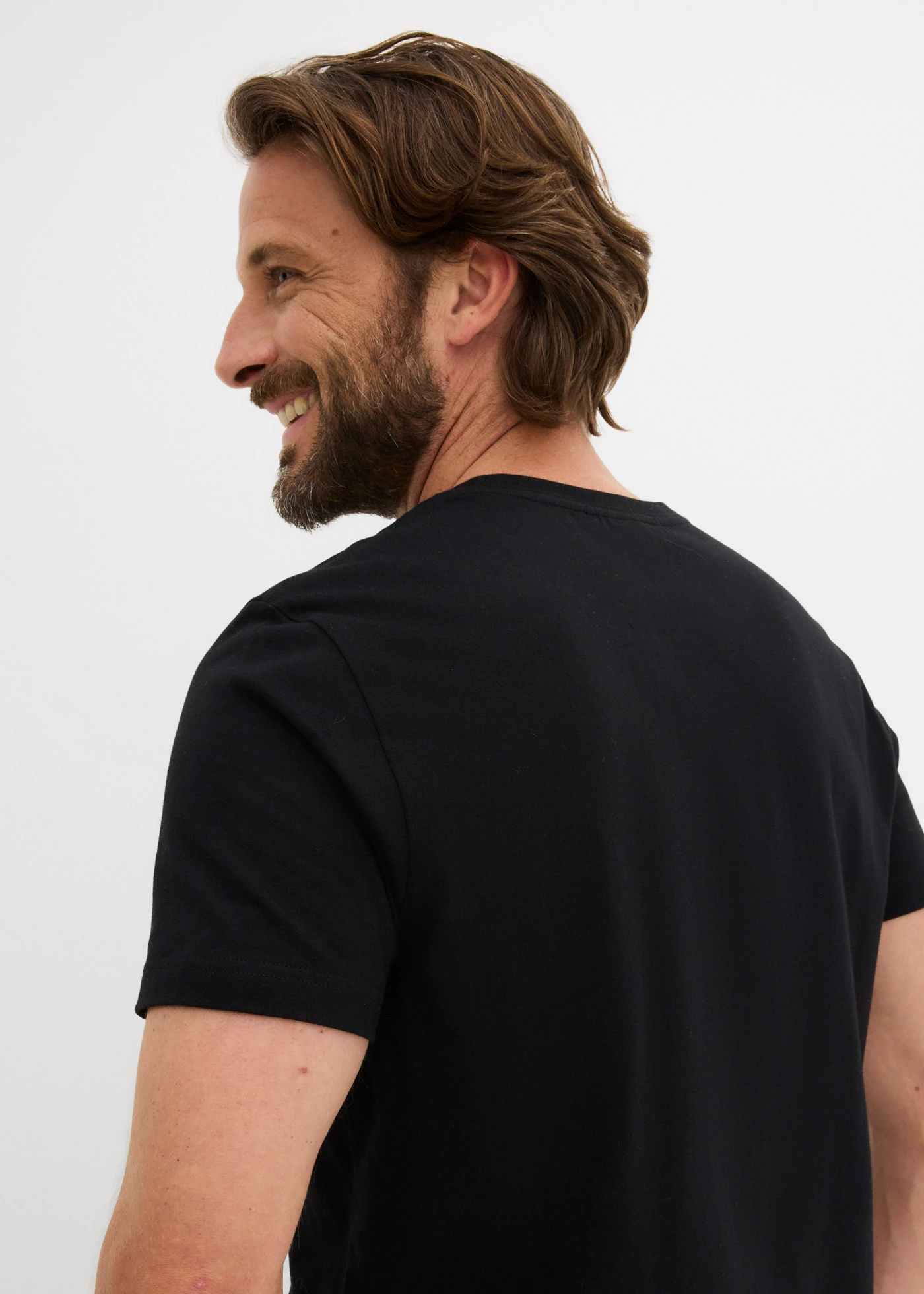 T-shirt 100% coton, slim • noir • Boutique bonprix