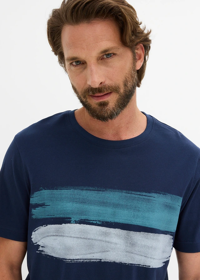 Lot de 2 T-shirts 100% coton • bleu foncé-blanc imprimé • product-page.page-title-suffix