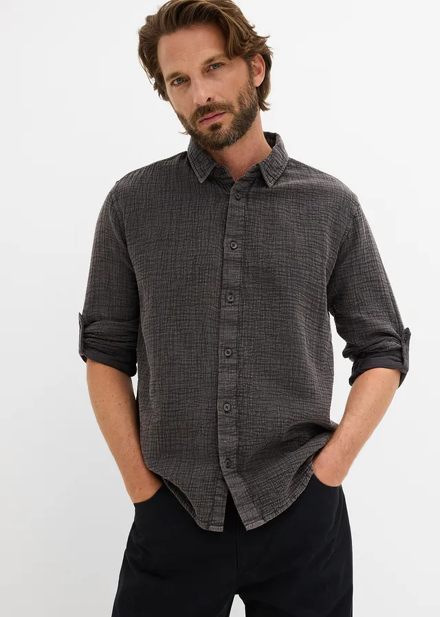 Chemise douce en gaze de coton, Couleur: noir