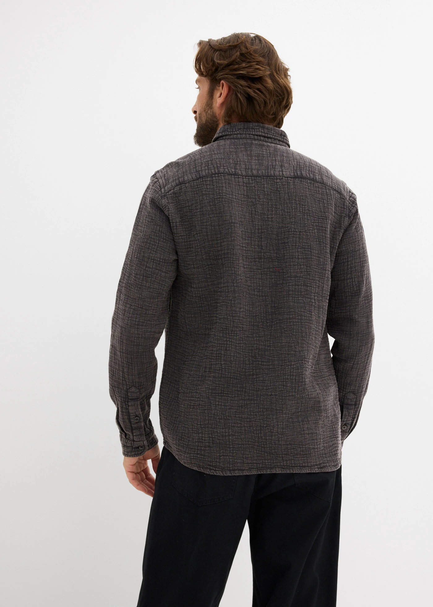 Overhemd van zacht mousseline • zwart • bonprix online shop