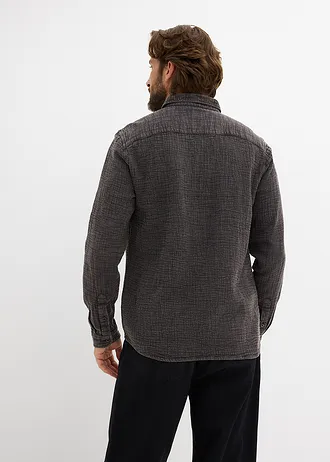 Overhemd van zacht mousseline • zwart • bonprix online shop