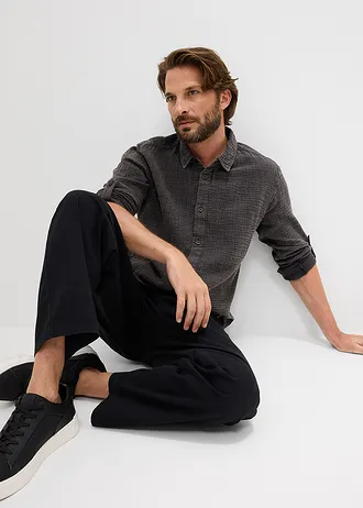 Overhemd van zacht mousseline • zwart • bonprix online shop