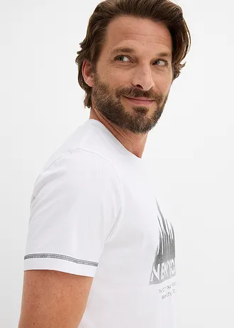 T-shirt 100% coton • blanc imprimé New York • Boutique bonprix