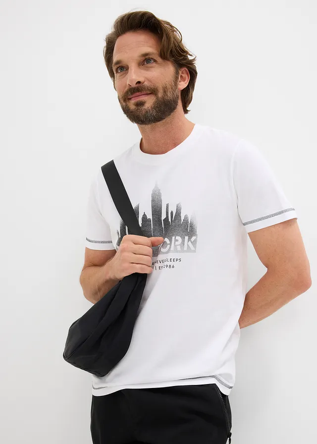 Tričko z čistej bio bavlny • biela potlačená new york • obchod bonprix