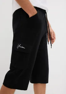 Tricou și bermude lungi în stil cargo (set 2 piese) • negru+alb • magazin bonprix