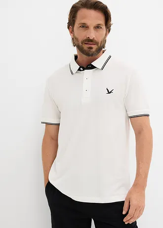 Triko polo z čisté organické bavlny (2 ks v balení), barva: černá + přírodní bílá