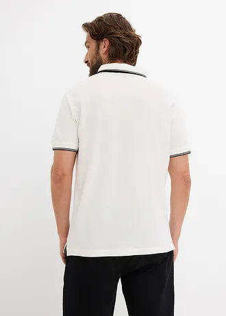 Poloshirt van biologisch katoen (set van 2), Kleur: zwart+wolwit