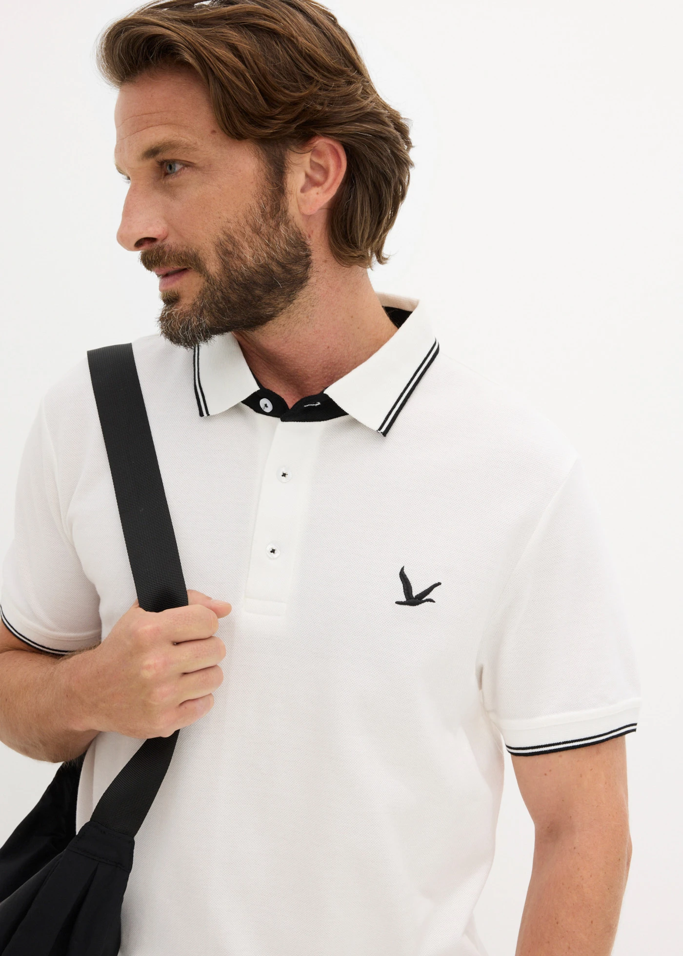 Polo tričko z čistej bio bavlny (2 ks) • čierna/biela vlna • obchod bonprix