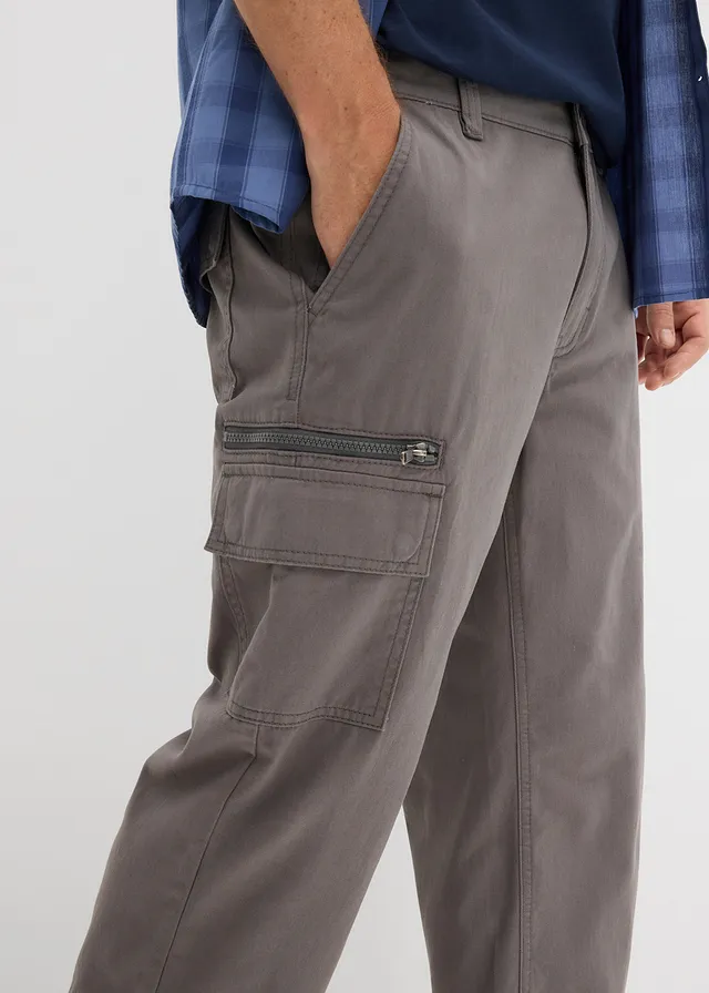 Pantalon 3/4 100% coton, taille élastiquée et poches cargo • gris fumé • product-page.page-title-suffix