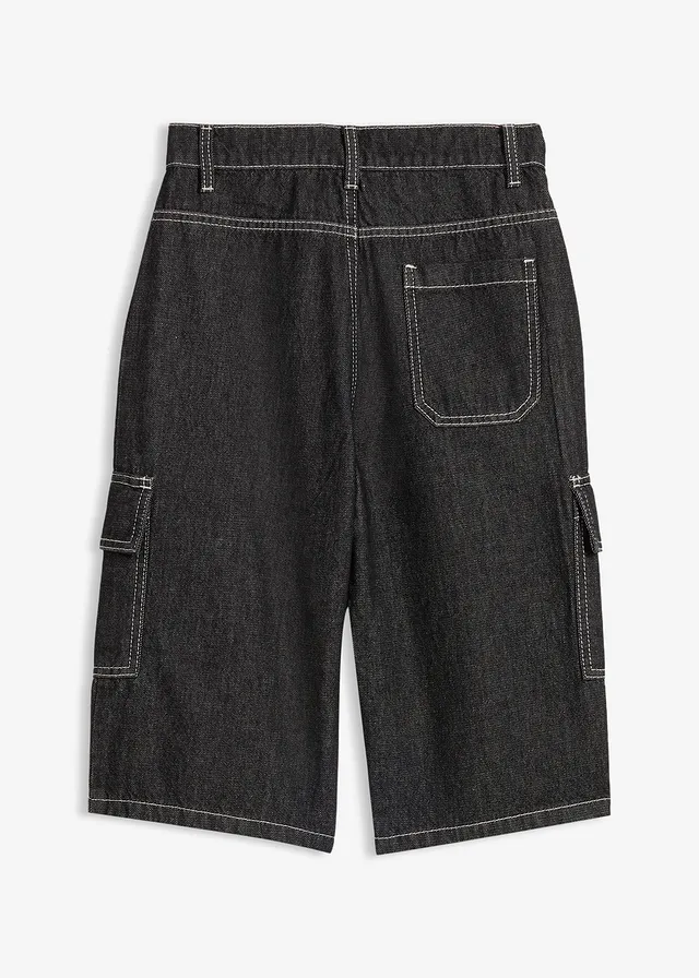 Bermuda loose en jean 100% coton • noir denim • product-page.page-title-suffix