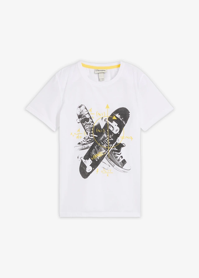 Tričko se skateboardovým potiskem, barva: bílá s potiskem