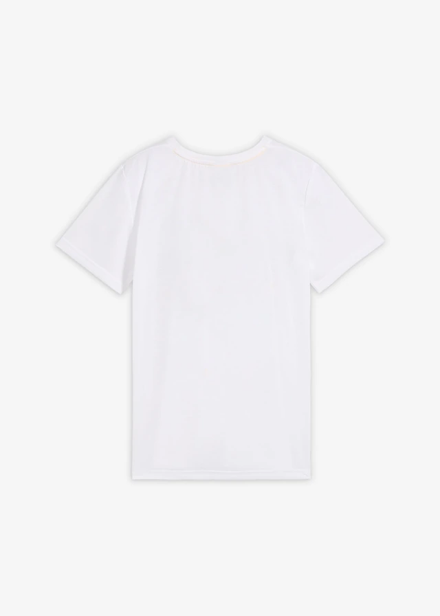 Jongens T-shirt met skater-print, Kleur: wit met print