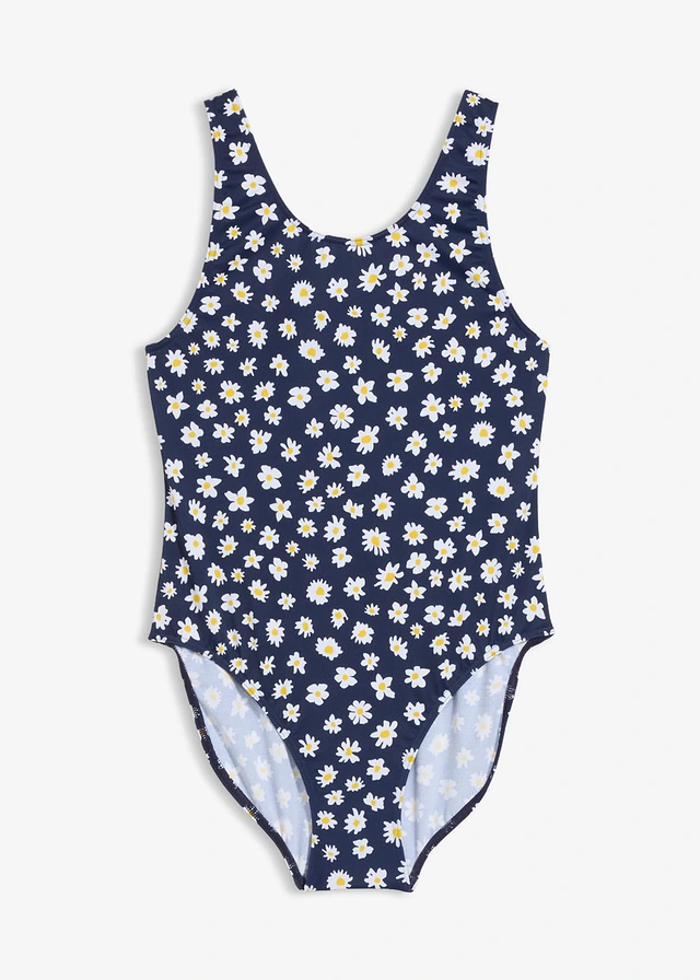 Badpak, Kleur: donkerblauw gebloemd