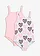Badpak (set van 2), Kleur: wit met print+roze poudre