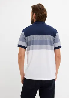 Jersey poloshirt van puur katoen, korte mouw • donkerblauw-rookblauw • bonprix online shop