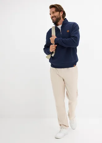 Joggingbroek met rechte zoom, binnenkant zacht geruwd • steengrijs • bonprix online shop