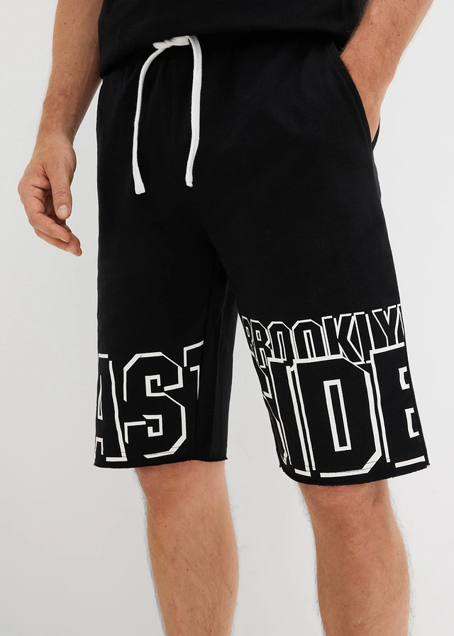Bermuda sweat 100% coton • noir imprimé • product-page.page-title-suffix