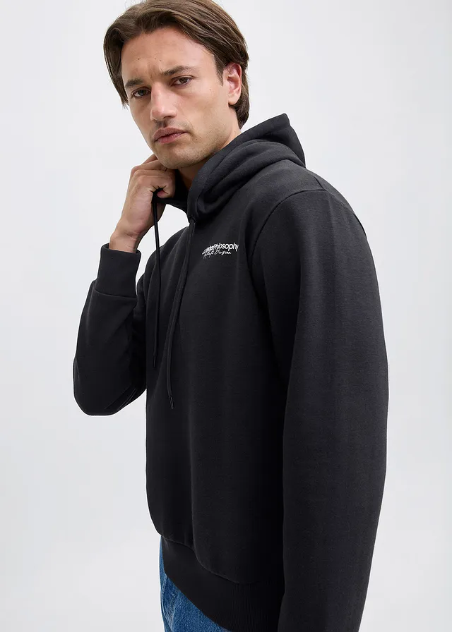 JJ REBEL Hoodie, Loose Fit, Kleur: zwart