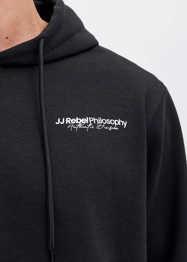 JJ REBEL Hoodie, Loose Fit, Kleur: zwart