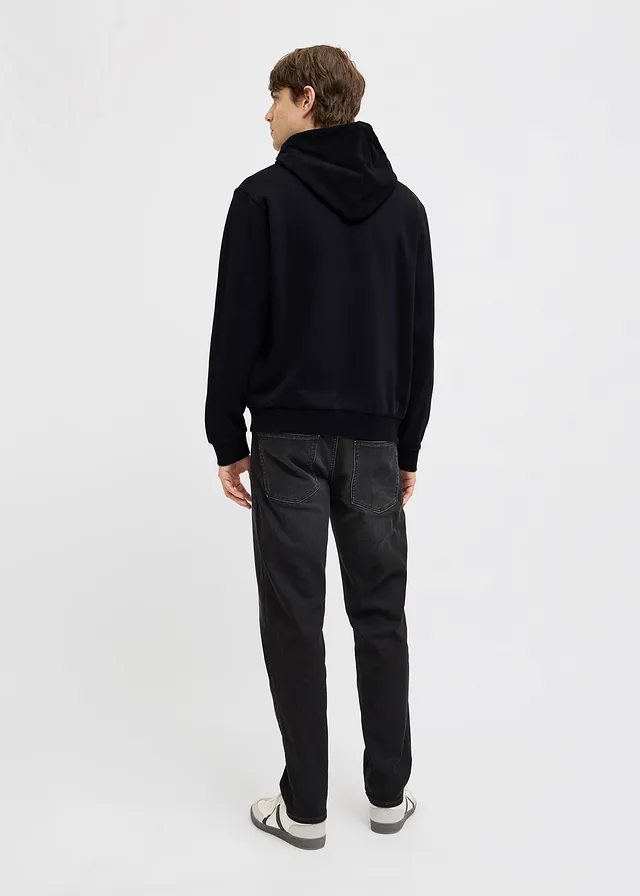 JJ REBEL Hoodie, loose fit, Kleur: zwart met print