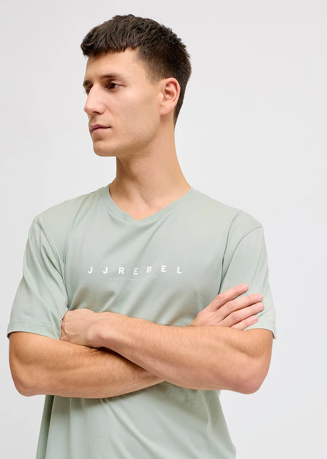 T-shirt JJ REBEL loose, 100% coton • gris vert imprimé • product-page.page-title-suffix