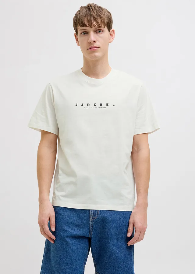 T-shirt JJ REBEL loose, 100% coton • écru imprimé • product-page.page-title-suffix