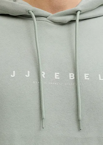 Sweat à capuche JJ REBEL, loose • gris vert imprimé • Boutique bonprix
