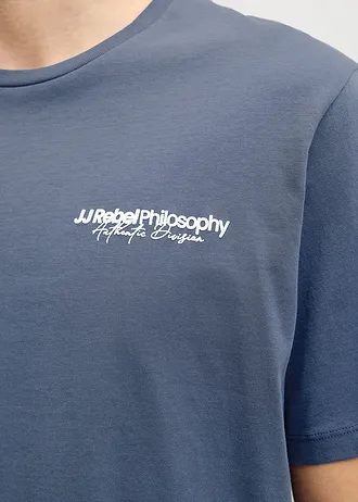 T-shirt JJ REBEL z czystej bawełny, loose fit • szary z nadrukiem • sklep bonprix