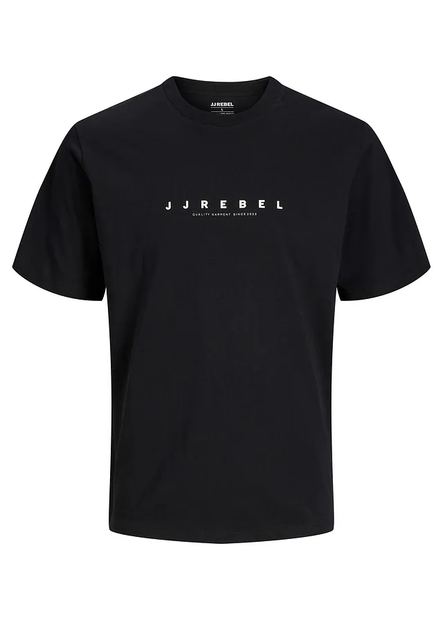 T-shirt JJ REBEL loose, 100% coton, Couleur: noir imprimé