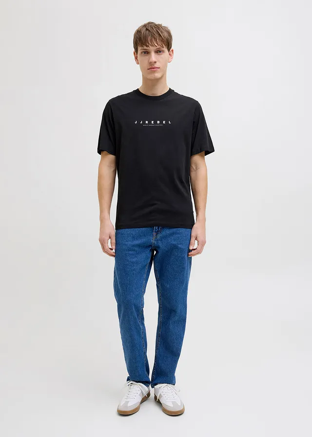 T-shirt JJ REBEL loose, 100% coton • noir imprimé • product-page.page-title-suffix