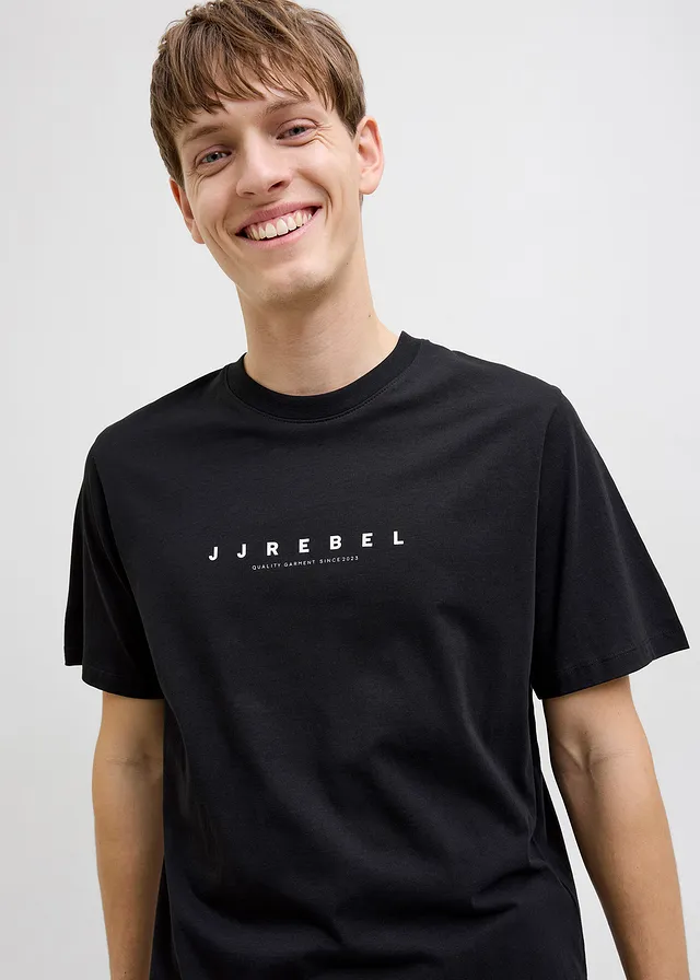 T-shirt JJ REBEL loose, 100% coton • noir imprimé • product-page.page-title-suffix