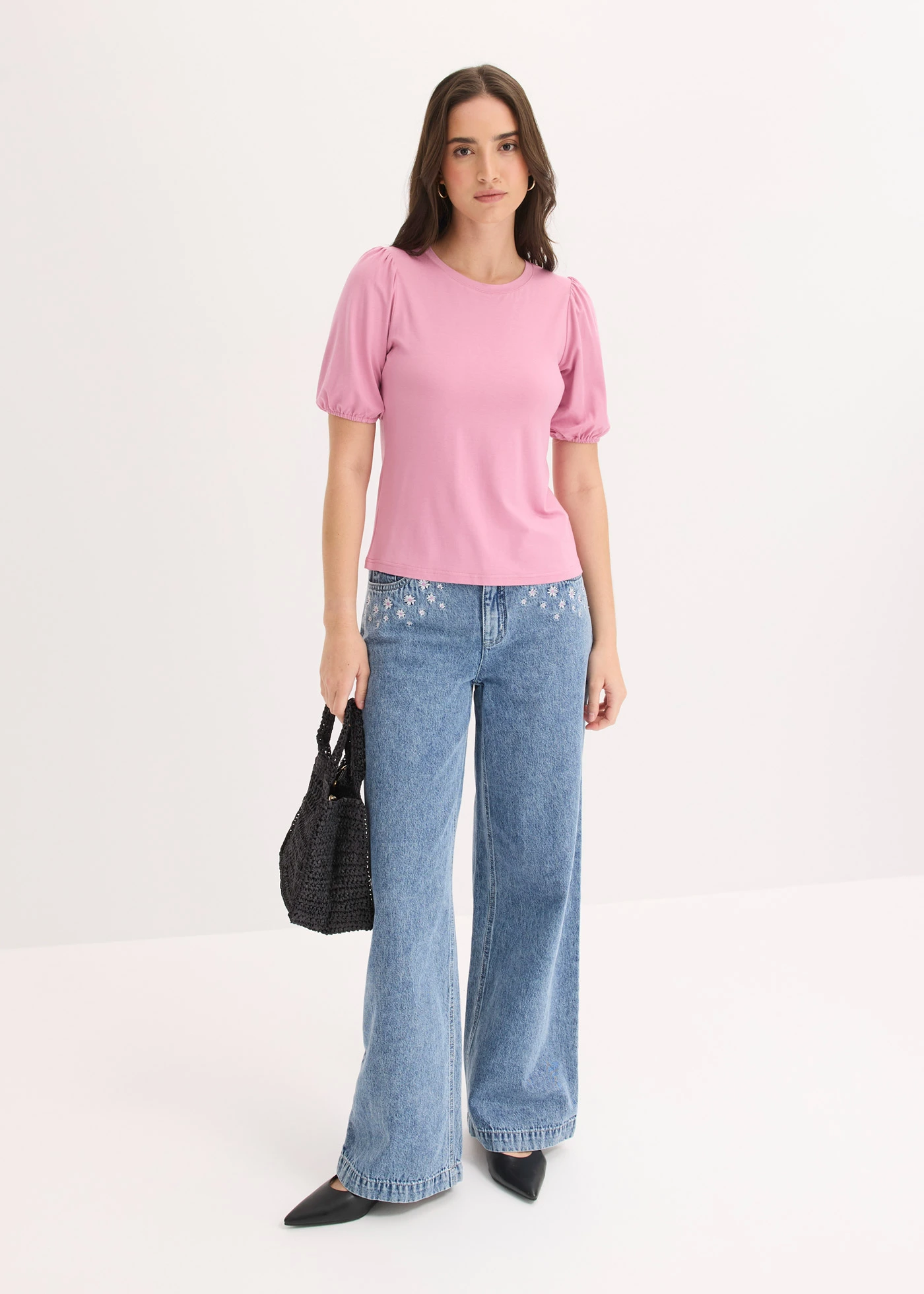 Póló puha viszkóz-keverékből • mályva • bonprix áruház