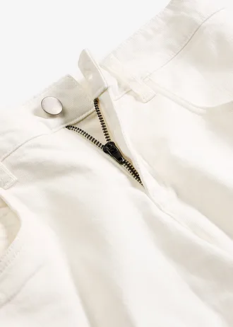 Twill broek van elastische katoenmix • wolwit • bonprix online shop