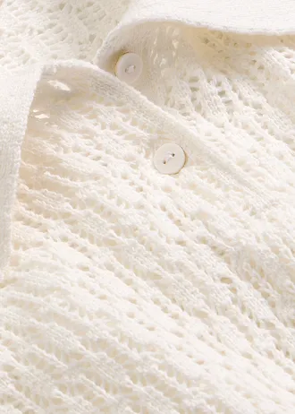 Ajour trui van katoen • wolwit • bonprix online shop