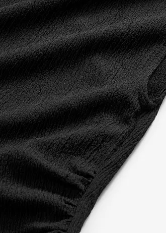 Rochie tricot din crep texturat • negru • magazin bonprix