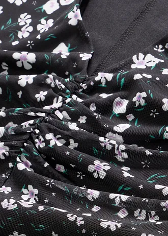 Robe évasée en jersey • noir floral • Boutique bonprix