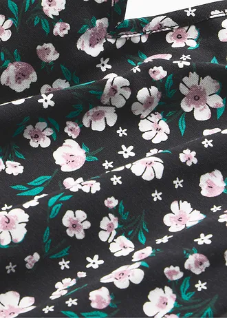 T-shirt en coton extensible • noir floral • Boutique bonprix