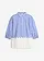 Oversized blouse met broderie anglaise, Kleur: blauw-wit gestreept