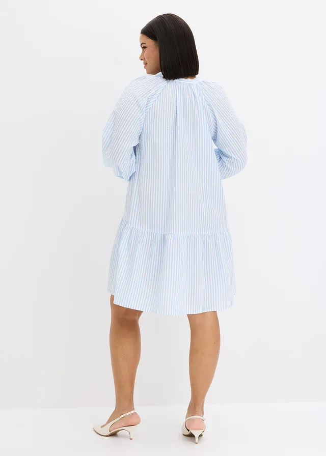 Robe-tunique, Couleur: bleu clair/blanc rayé